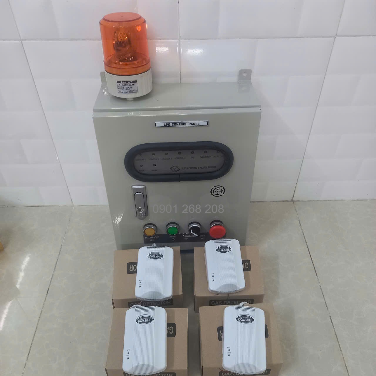 tủ điện báo gas rò rỉ 4 kênh đầu dò